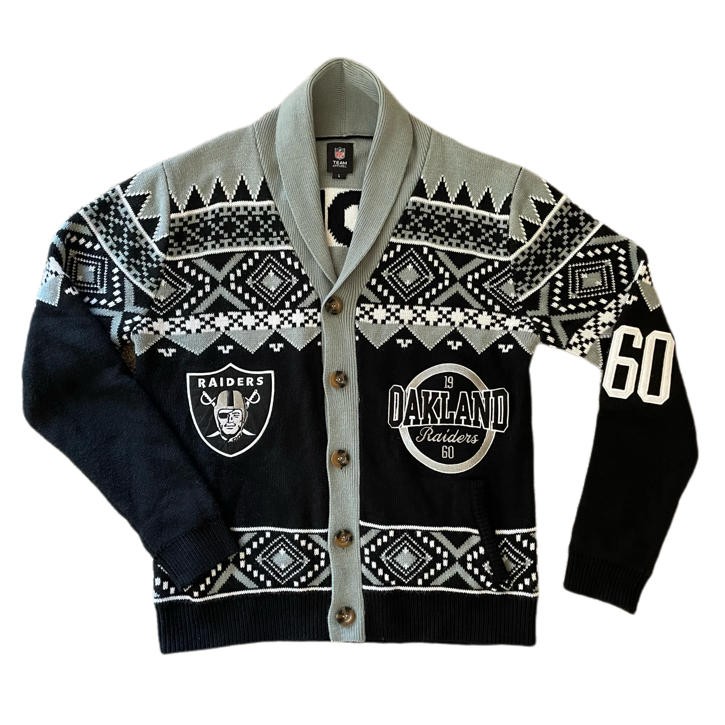 Oakland Raiders Cardigan - Men’s L